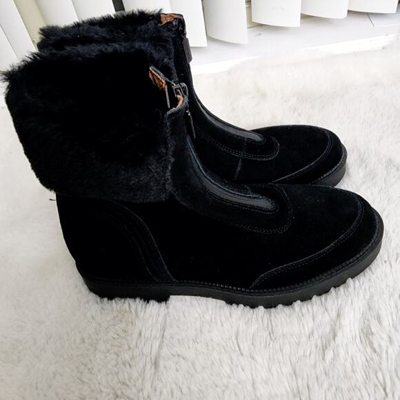 NEW Blondo Hostel Black Suede Waterproof Snow Black Ankle Boot - Picture 6 of 10